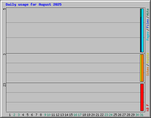 Daily usage for August 2025