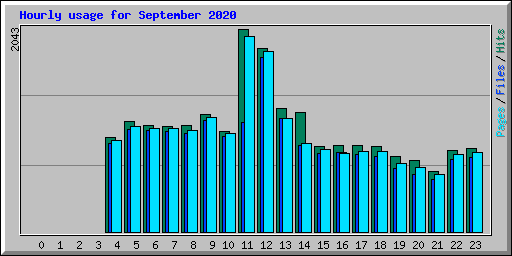 Hourly usage for September 2020